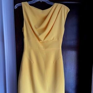 Black Halo Yellow Sheath Dress